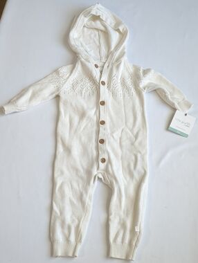 Carter's Little Planet Organic Cotton Pointelle Sweater Onsie Jumpsuit Sz 12 M